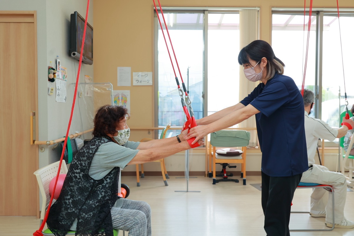 レッドコードを使った運動の様子